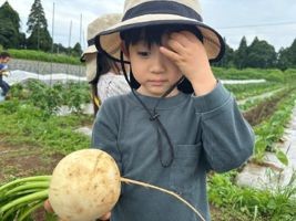 大きなかぶを見て何かを感じる様子